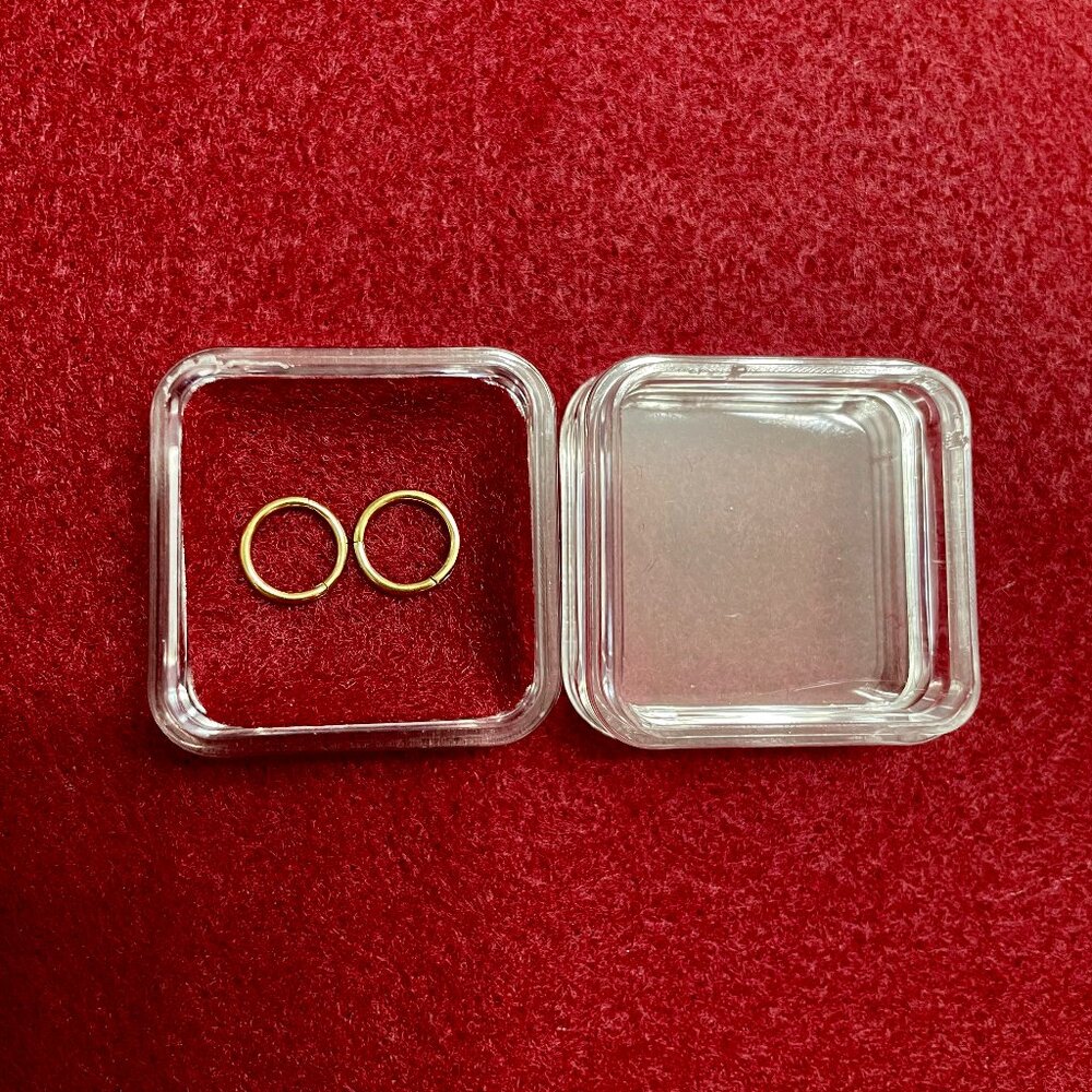 14k Solid Gold Seamless Clicker Ring Set, Simple … - image 1